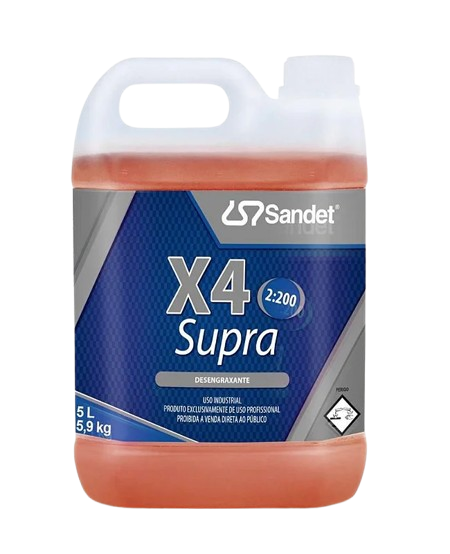 X4 Supra Detergente Desengraxante Alcalino 5L Sandet