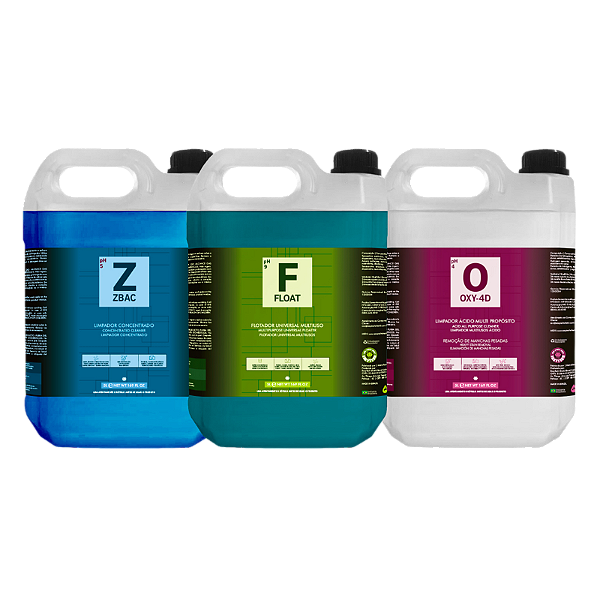 Kit Limpeza Estofados Premium Zbac + Float + Oxy2 Easytech 5L