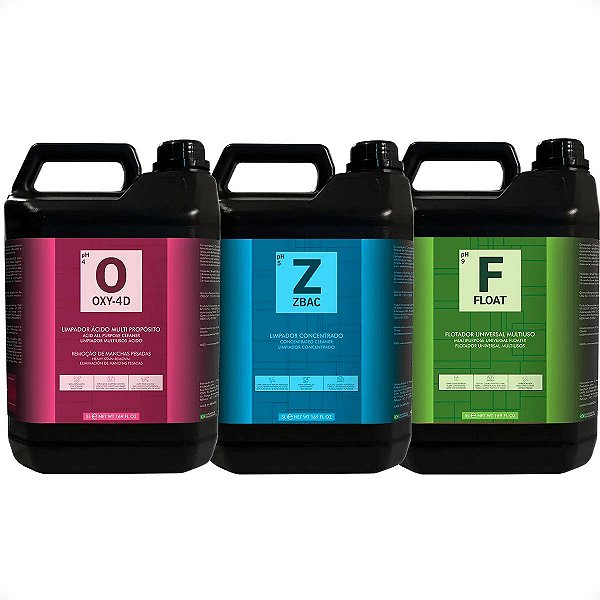 Kit Limpeza Estofados Premium Zbac + Float + Oxy2 Easytech 5L