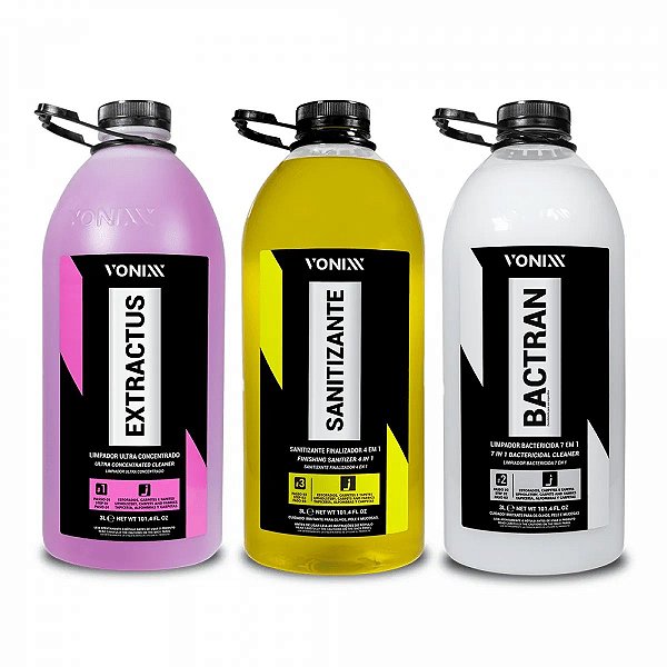 Kit Higienização Interna 3 Litros - 3 Passos VSC - Vonixx