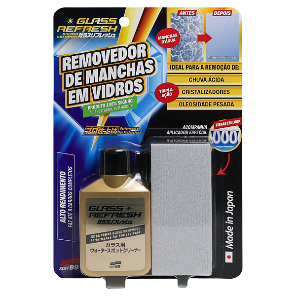 Glass Refresh Descontaminante e Removedor de Manchas em Vidros Soft99