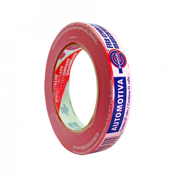Fita Crepe Premium Vermelha 18mm x 50m Eurocel