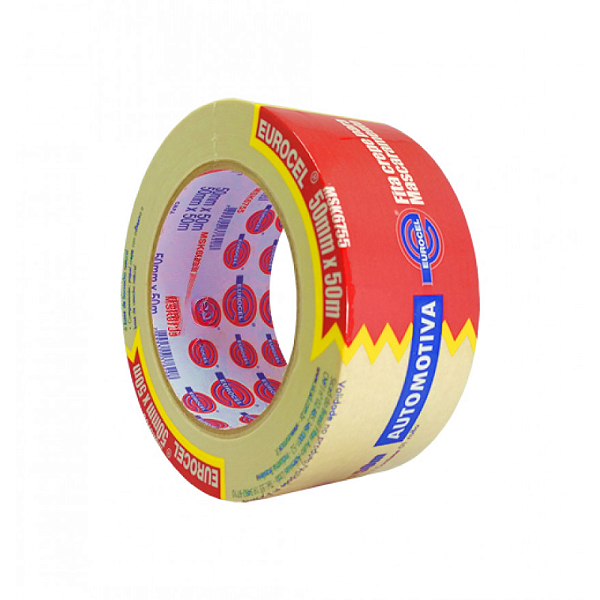 Fita Crepe Premium Amarela 50mm x 50m Eurocel