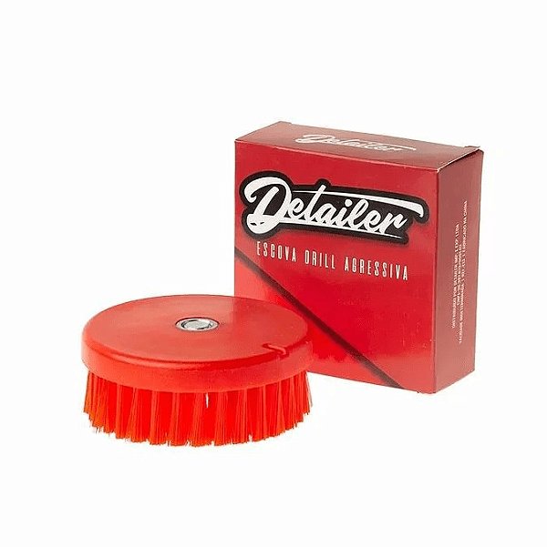 Escova Drill Cerdas Agressiva Vermelha Detailer