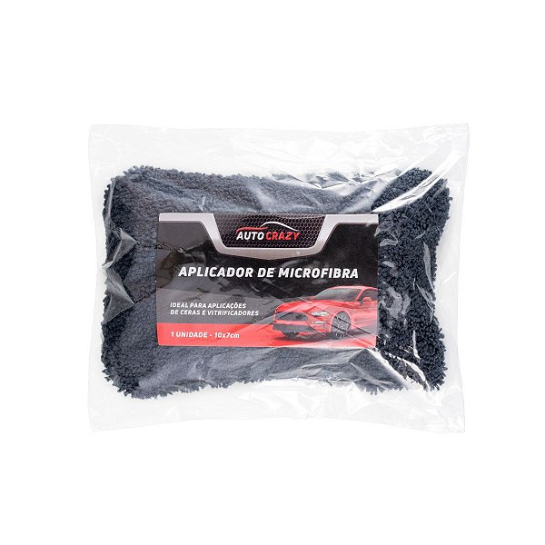 Aplicador de Microfibra 10x7cm Preto Auto Crazy