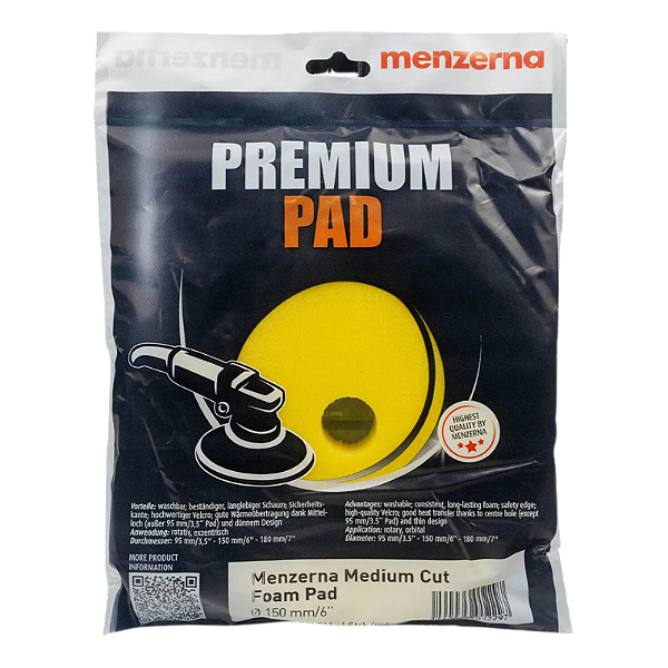 Boina de Espuma Amarela Refino Menzerna Medium Cut Foam Pad 5"