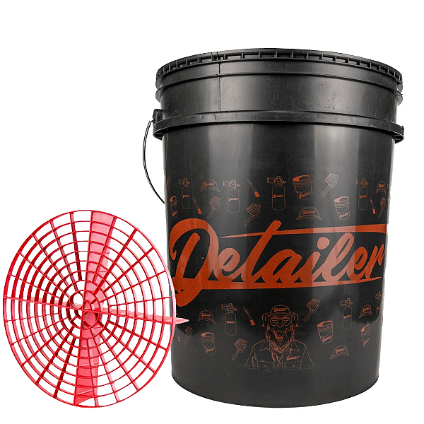Balde Vermelho com Separador de Partículas Vermelho 20L - Detailer