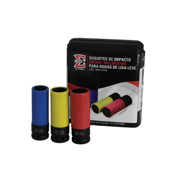 Jogo de Soquetes Impacto 1/2 Pol para Rodas de Liga Leve Sigma Tools