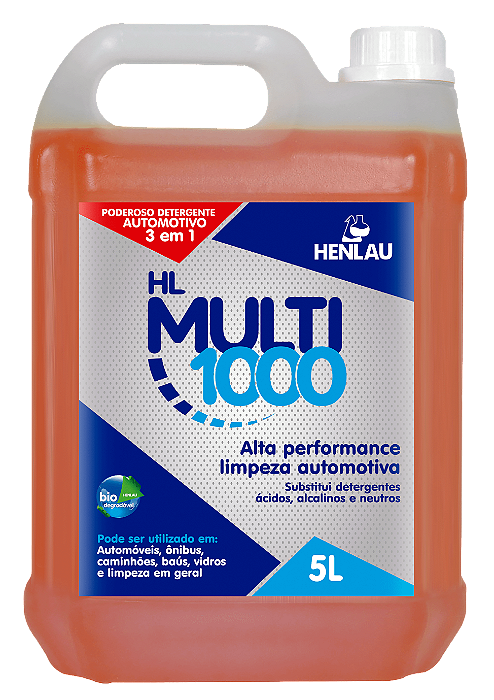 HL MULTI 1000 Detergente 3 em 1 Multiuso Biodegradável Henlau 5L