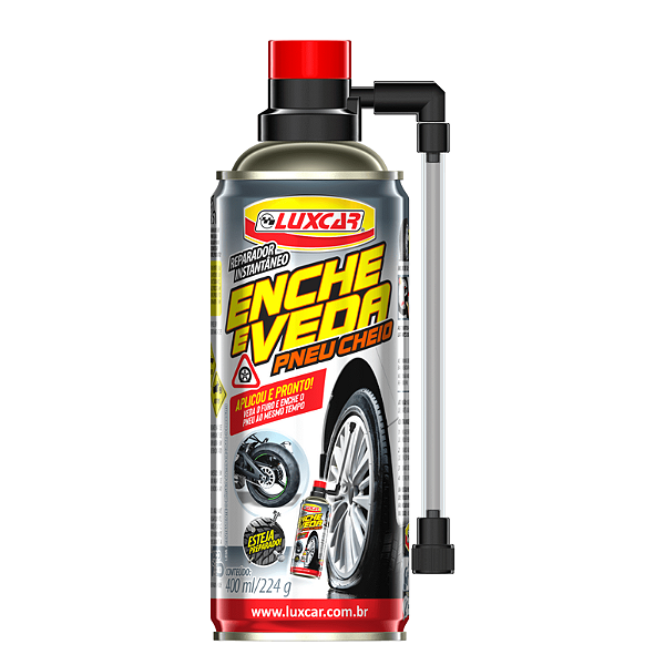 Reparador Instantâneo Enche e Veda Pneu Cheio Luxcar 400ml
