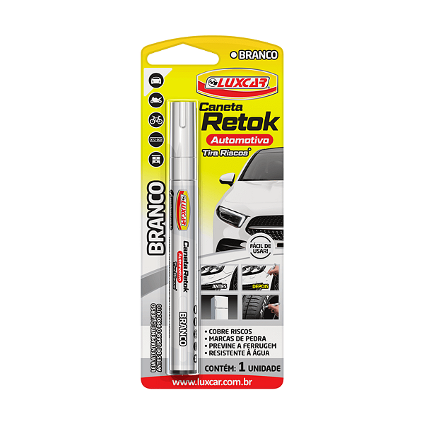 Caneta Retok Tira Riscos Cor Branco Luxcar