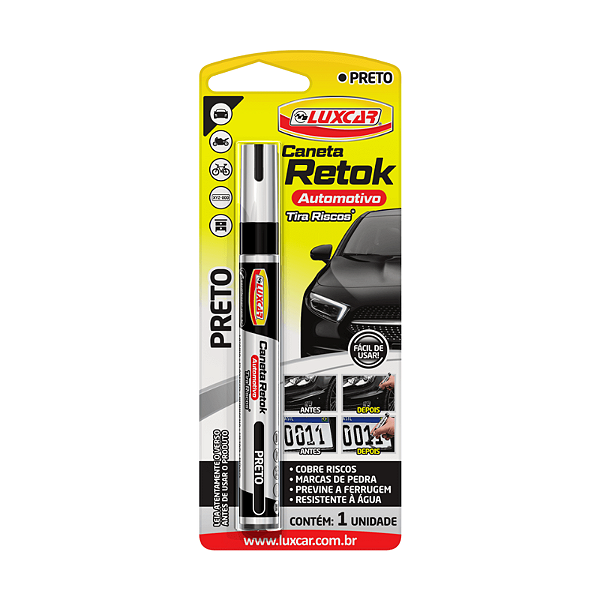 Caneta Retok Tira Riscos Cor Preto Luxcar