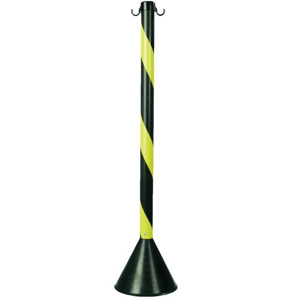 Pedestal de Sinalização 90cm Preto e Amarelo