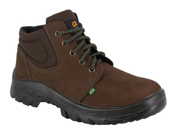 Botina Adventure de Segurança Ecosafety com Bico de PVC Marrom - CA 40677