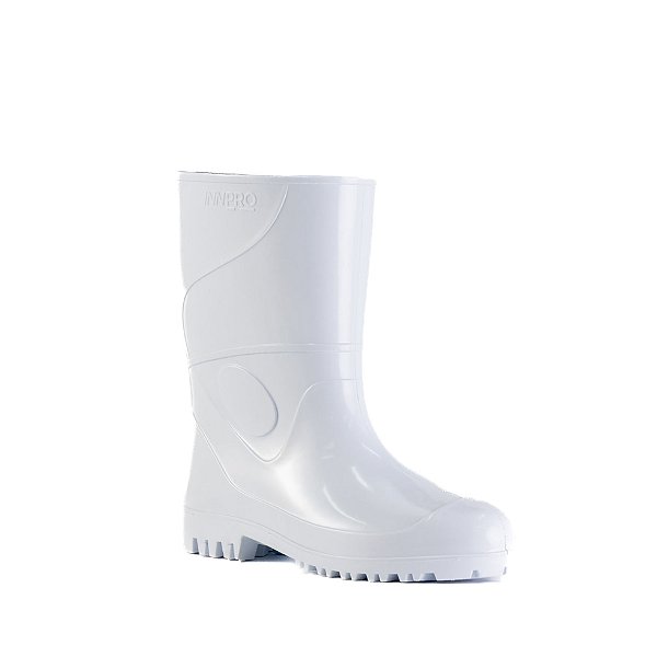Bota PVC Borracha Preta / Branca Cano Médio 28cm - CA 36025