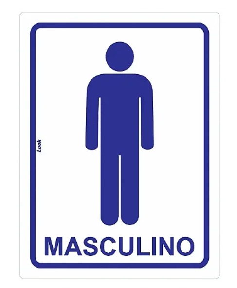 Placa Sanitário Masculino e Feminino 15x20cm