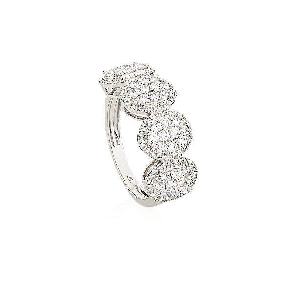 Anel Oval Composto Diamantes