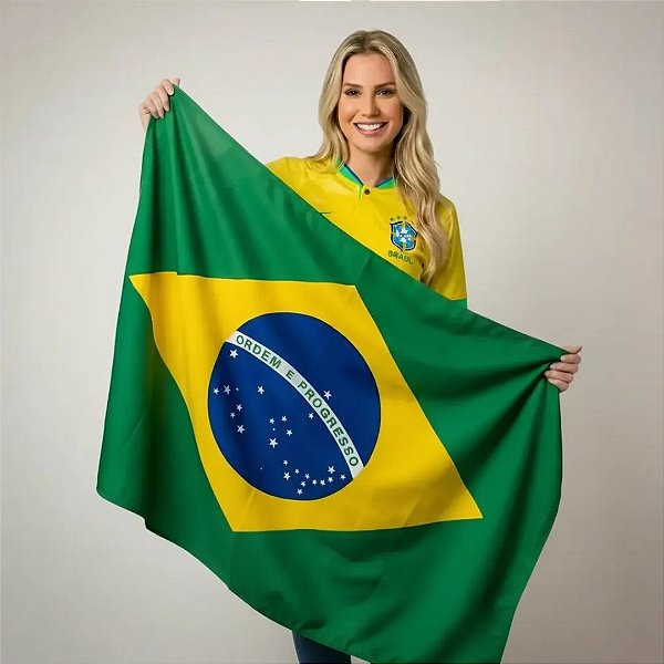 Bandeira do Brasil Tecido Malha Torcida Copa do Mundo Seleção Brasileira Jogos Olímpicos Desfile 7 de Setembro Carreata Festa Nações