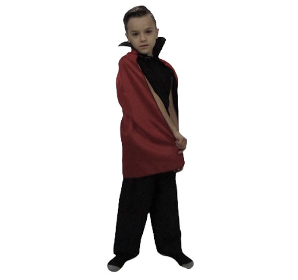 Fantasia infantil Halloween roupa Vampiro Dracula com capa