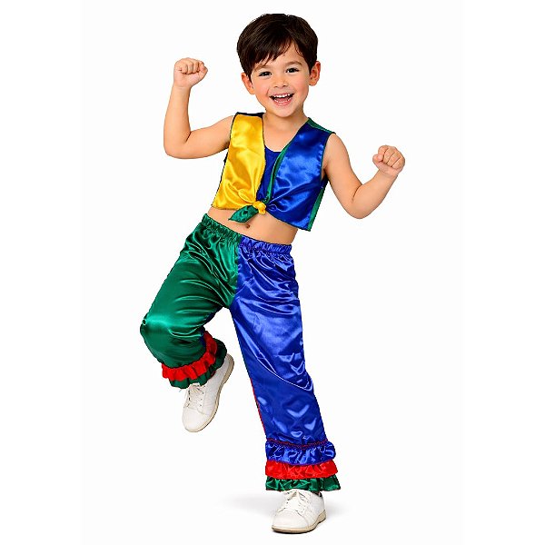 Fantasia Frevo Infantil Masculino Carnaval Festa Roupa Tradicional Regional Traje Típico Olinda Pernambuco Tema Estados Brasileiros