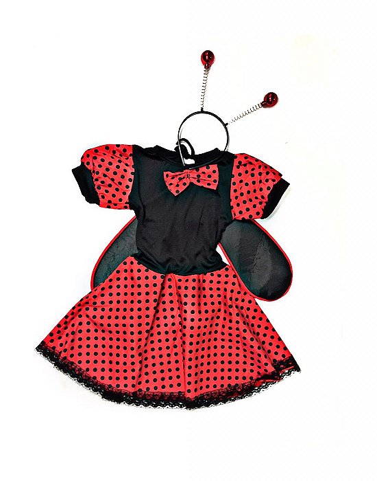 Fantasia Vestido Joaninha Bebê Infantil Carnaval Lady Bug - Fantasias do Ó