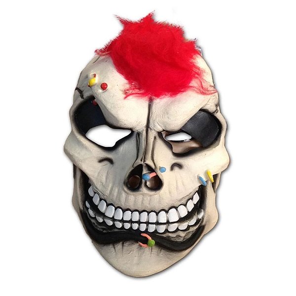 Máscara Caveira Punk Látex Com Elástico Esqueleto Sarcástico Halloween Cosplay Fantasia