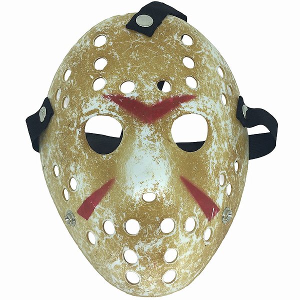 Máscara Jason Voohers Sexta Feira 13 Máscara Hoquei Envelhecida Cosplay Adulto Halloween Anime Terror