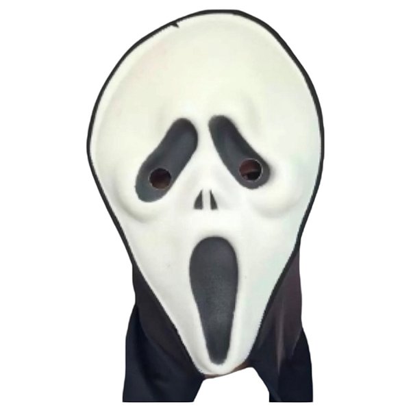Máscara Pânico de EVA com Capuz Cosplay Morte Acessório Fantasia Ghostface Scream Noite do Terror Festa Halloween Dia das Bruxas Carnaval