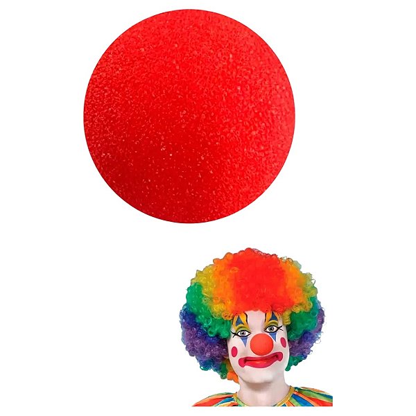Nariz de Palhaço de Espuma Acessório Fantasia Palhacinha Festa Tema Circo Picadeiro Dia das Crianças