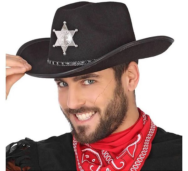 Chapéu Country Cowboy Xerife de Feltro Cowgirl Boiadeira Festa Peão Boiadeiro Rodeio Festa Fantasia Junina Arraiá Caipira