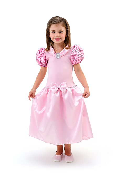 Fantasia Vestido de Princesa Rosa Aurora Bela Adormecida Infantil Festa de Aniversário Dia das Crianças Presente Menina