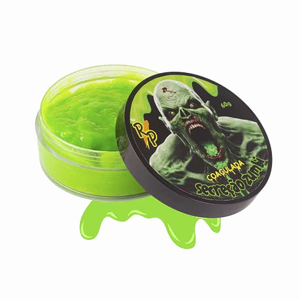 Gosma de Zumbi Secreção Verde Coagulada Maquiagem Monstro Halloween Efeitos Especiais Festa Noites do Terror