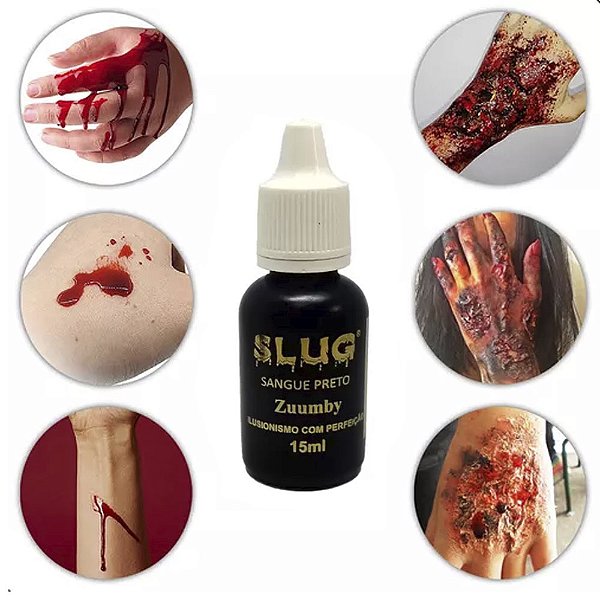 Sangue Artificial Queimadura Machucado Fake Ferimento Falso Zumbi Drácula Vampiro Cosplay Maquiagem Terror Carnaval