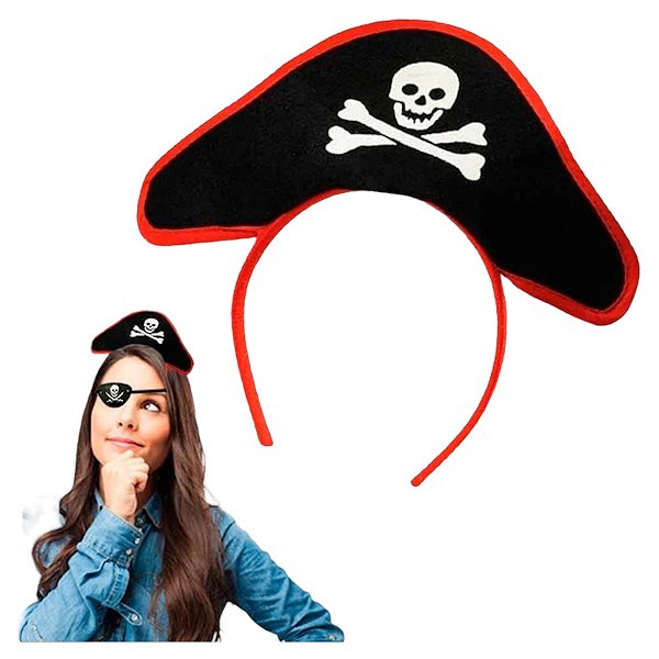 Tiara Pirata Feminina Acessório Fantasia Piratinha Festa Halloween Dia das Bruxas Bloquinho Carnaval