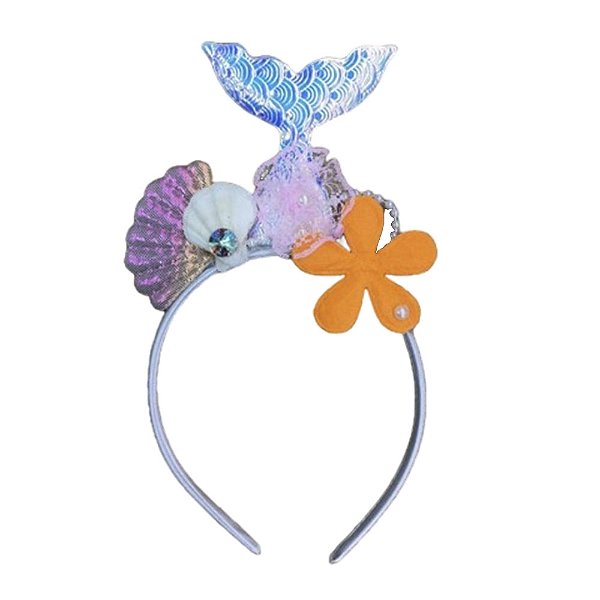 Tiara de Sereia Acessório Rabo de Sereia Fantasia Princesa Ariel Iara Folclore Festa de Aniversário Bloquinho Carnaval