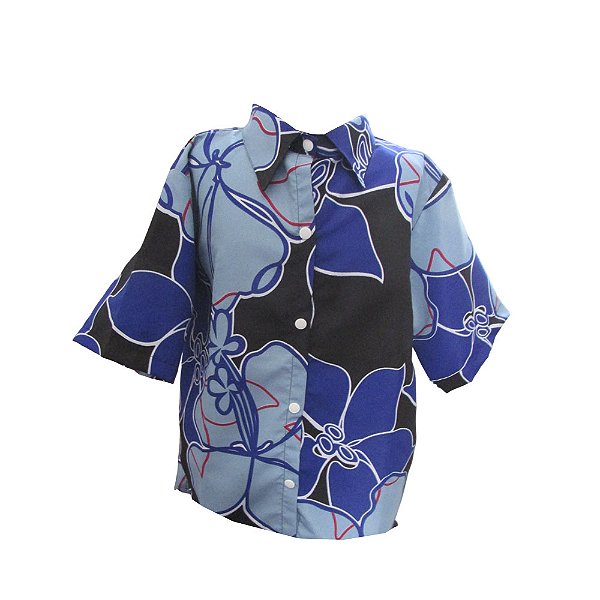 Camisa Havaiana Estampada Floral Masculino Infantil Festa Tropical Verão Havaí Aloha Tema Países Feira das Nações