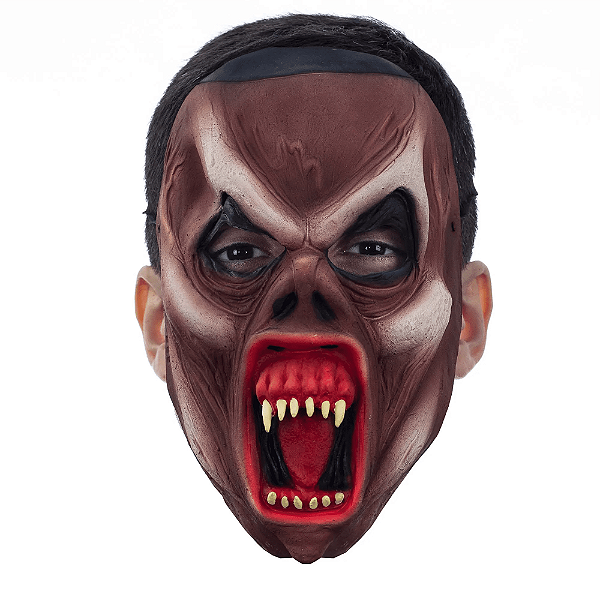 Máscara Vampiroso de Látex com Elástico Acessório Fantasia Vampiro Raivoso Festa Halloween Dia das Bruxas Noites do Terror Sexta Feira 13