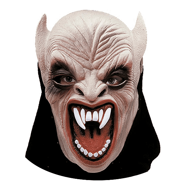 Máscara Demônio de Látex com Capuz Gargula Acessório Fantasia Assustadora Festa Halloween Dia das Bruxas Noites do Terror Sexta Feira 13