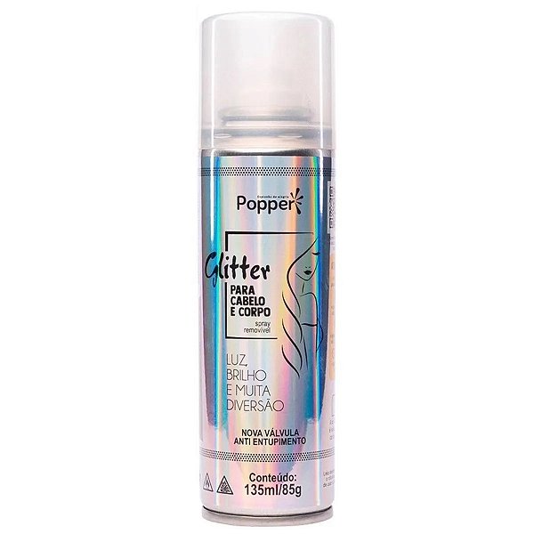 Spray de Glitter Holográfico Cabelo Corpo Purpurina Removivel Brilho Roupa Body Iluminador Corporal Glow Hair Make Carnaval Maquiagem