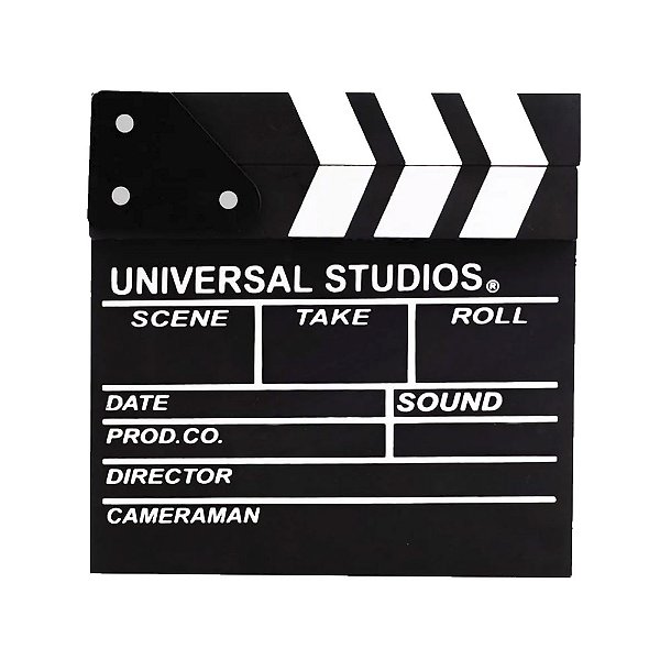 Claquete de Cinema Enfeite Decorativo Estúdio Gravação de Vídeos Youtuber Influencer Acessório Fantasia Diretor de Filmes Decoração Festa Oscar Hollywood