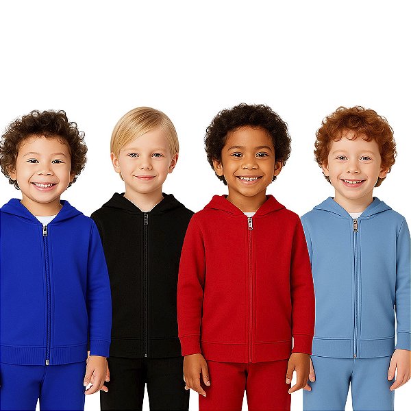 Blusa de Moletom Masculino Casaco Infantil Menino de Ziper Jaqueta com Capuz Blusa de Frio Inverno