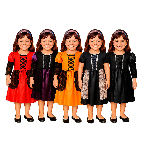 Fantasia Vampira Infantil Vestido Princesa Vampirinha Festa Halloween Dia Das Bruxas Noites do Terror Zumbi