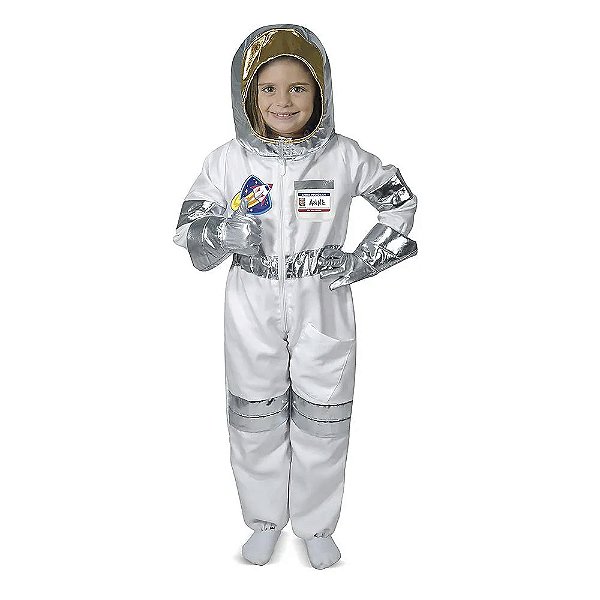 Fantasia Astronauta Infantil Macacão Espacial Unissex Spaceman Uniforme Profissões Festa de Aniversario Espaço Galáxias Bloquinho Carnaval