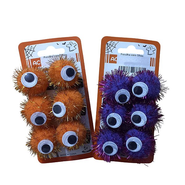 Presilha Colorida de Cabelo com Olhos de Monstro Divertidos Penteado Cabelo Maluco Divertido Dia da Crianças Festa Escolar Fantasia Halloween Dia das Bruxas