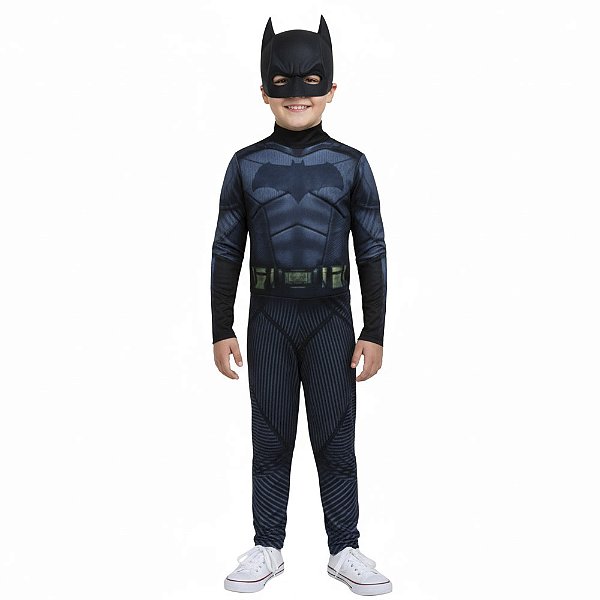 Fantasia Batman Infantil Macacão Longo Super Herói Personagem Vingadores Festa Carnaval Dia das Crianças Presente de Aniversário Menino