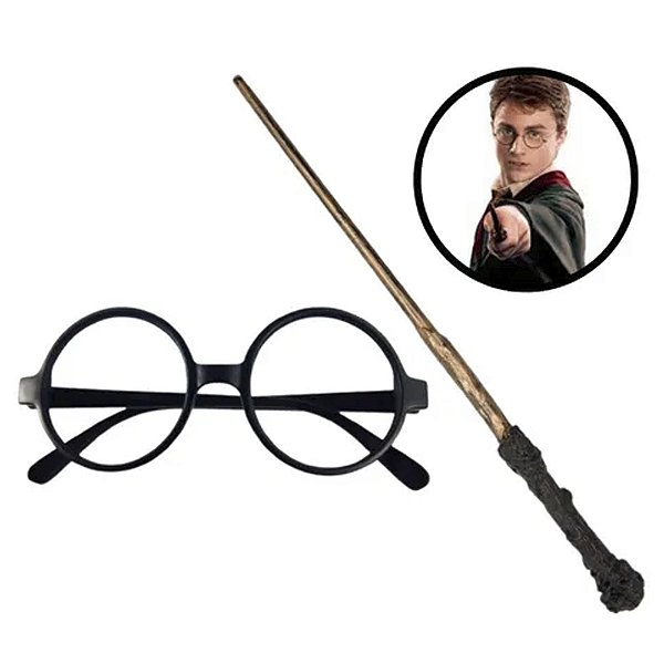Kit Harry Potter Acessórios de Bruxo Grifinoria Uniforme Escola Hogwarts Feitiçaria Festa a Fantasia Halloween Carnaval Aniversário Cosplay Dia das Bruxas