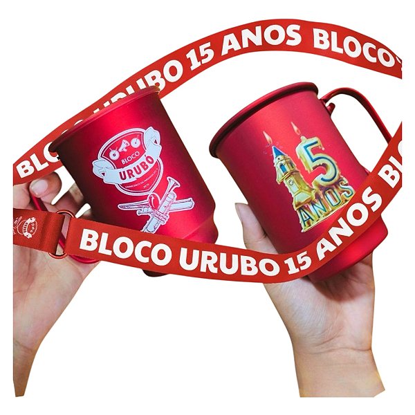 Caneca Bloco Urubó 2025 Edição Comemorativa 15 Anos Bloquinho de Carnaval Folia Freguesia do Ó Kit Folião Bateria Carniceira