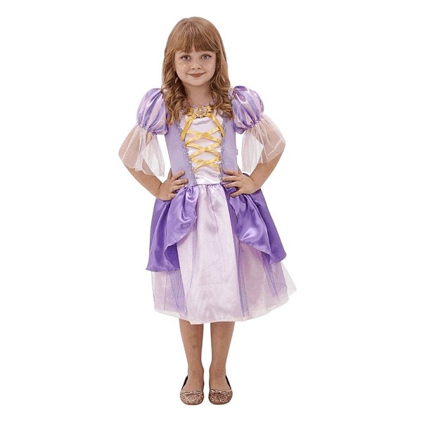 Fantasia Princesa Rapunzel Vestido Roxo Lilás Violeta Festa de Aniversário Presente Dia das Crianças Menina Baile Carnaval