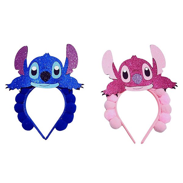 Tiara Lilo e Stitch Infantil de Plástico Alienígena Cachorro Festa de Aniversário Bloquinho Carnaval Presente Dia das Crianças Acessório Fantasia