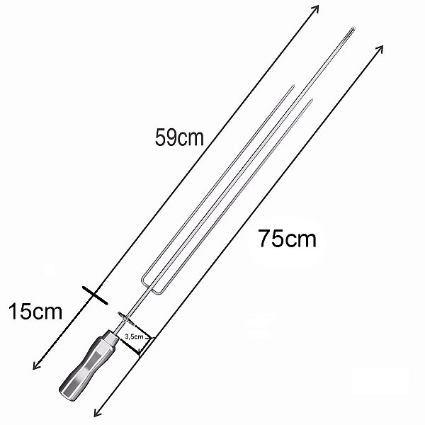 Kit 6 espetos trident
